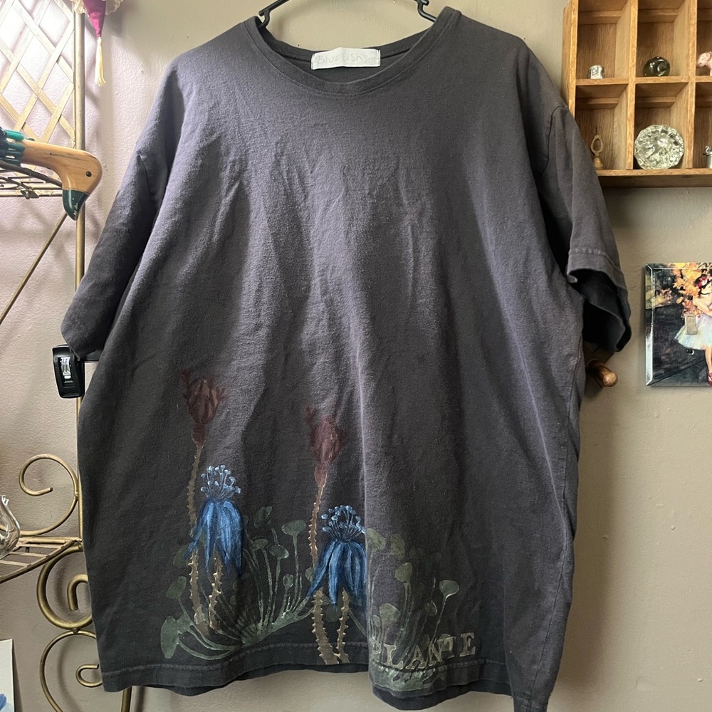 Floral Blue fish T- Shirt size 1